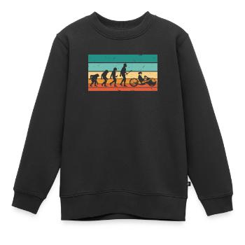 Vintage Evolution Handbike - Kinder Premium Organic Sweatshirt - Schwarz - Vorne - AI Model Kid Female (0cm)