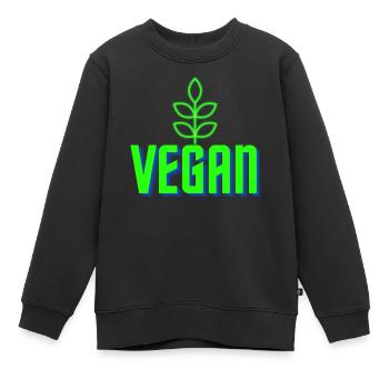 Vegan - Kinder Premium Organic Sweatshirt - Schwarz - Vorne - AI Model Kid Female (0cm)