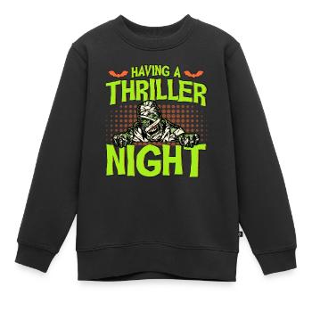 Horreur Halloween Thriller Nuit Maman Creepy - Sweat Premium enfant bio - noir - Devant - AI Model Kid Female (0cm)