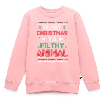 Merry Christmas Ya Filthy Animals - Saying Ugly Ch - Kids Premium Organic Sweatshirt - rose - Front - AI Model Kid Female (0cm)
