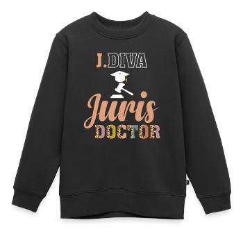 Droit étudiant jurassien - Sweat Premium enfant bio - noir - Devant - AI Model Kid Female (0cm)