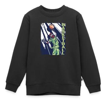 Ball Liebe Basketball Perfekter Teamplayer - Kinder Premium Organic Sweatshirt - Schwarz - Vorne - AI Model Kid Female (0cm)