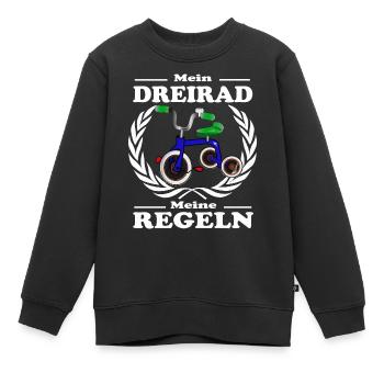 Mein Dreirad und meine Regeln. Kind mit Regeln - Kinder Premium Organic Sweatshirt - Schwarz - Vorne - AI Model Kid Female (0cm)