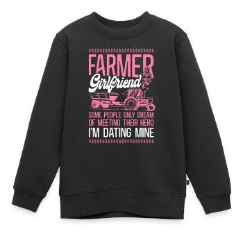 Farming Farmer Girl Tractor Farmer - Kinder Premium Organic Sweatshirt - Schwarz - Vorne - AI Model Kid Female (0cm)
