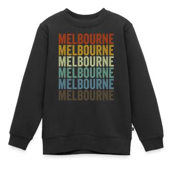 Melbourne Australien Retro Vintage - Kinder Premium Organic Sweatshirt - Schwarz - Vorne - AI Model Kid Female (0cm)