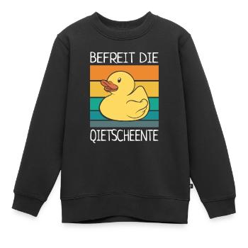 Befreit Die Quietscheente Vintage Gummienten - Kinder Premium Organic Sweatshirt - Schwarz - Vorne - AI Model Kid Female (0cm)
