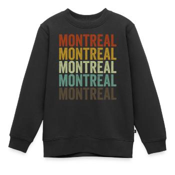 Montréal Canada Rétro Vintage - Sweat Premium enfant bio - noir - Devant - AI Model Kid Female (0cm)
