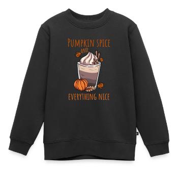 Citrouille Automne - Sweat Premium enfant bio - noir - Devant - AI Model Kid Female (0cm)