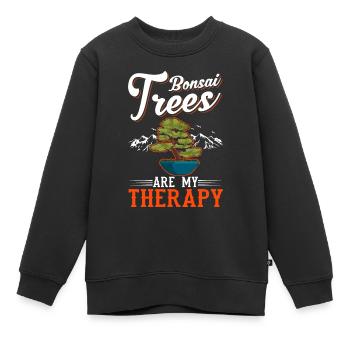 Les bonsaïs sont mon bonsaï de thérapie - Sweat Premium enfant bio - noir - Devant - AI Model Kid Female (0cm)