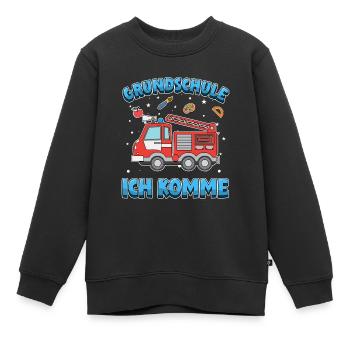 Grundschule ich komme Einschulung 1. Klasse - Kinder Premium Organic Sweatshirt - Schwarz - Vorne - AI Model Kid Female (0cm)