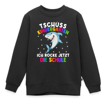 Tschüss Kindergarten ich rocke jetzt die Schule - Kinder Premium Organic Sweatshirt - Schwarz - Vorne - AI Model Kid Female (0cm)