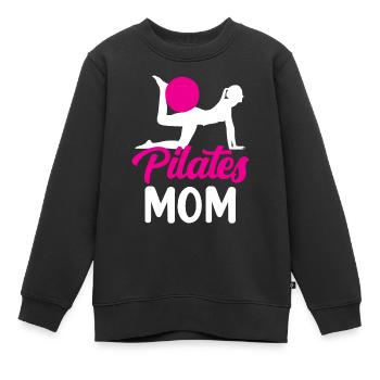 Pilates Mama Mami Mère Amante - Sweat Premium enfant bio - noir - Devant - AI Model Kid Female (0cm)