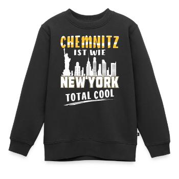 CHEMNITZ IST WIE NEW YORK - Kinder Premium Organic Sweatshirt - Schwarz - Vorne - AI Model Kid Female (0cm)