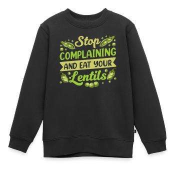Arrêtez de pleurnicher et mangez votre lentille d’objectif - Sweat Premium enfant bio - noir - Devant - AI Model Kid Female (0cm)
