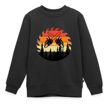Tronçonneuse Axe Forester Bûcheron Scie Chaîne - Sweat Premium enfant bio - noir - Devant - AI Model Kid Female (0cm)