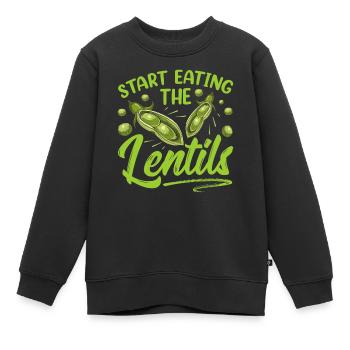 Start The Lentils To Eat Lentil Soup - Kids Premium Organic Sweatshirt - black - Front - AI Model Kid Female (0cm)