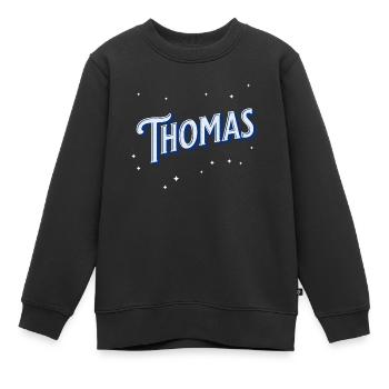 Thomas names personalized - Kids Premium Organic Sweatshirt - black - Front - AI Model Kid Female (0cm)