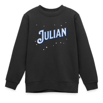 Julian Namen personalisiert - Kinder Premium Organic Sweatshirt - Schwarz - Vorne - AI Model Kid Female (0cm)