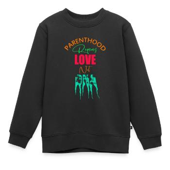 Jour de l’adoption, la parentalité exige de l’amour et non de l’ADN - Sweat Premium enfant bio - noir - Devant - AI Model Kid Female (0cm)