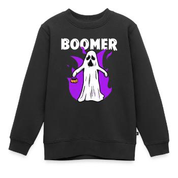 BOOMER Spirit *Joyeux Halloween* - Sweat Premium enfant bio - noir - Devant - AI Model Kid Female (0cm)