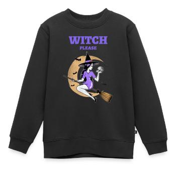 WITCH PLEASE Design pour *Halloween* - Sweat Premium enfant bio - noir - Devant - AI Model Kid Female (0cm)