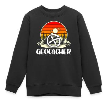 Géocaching Geocacher Geocache - Sweat Premium enfant bio - noir - Devant - AI Model Kid Female (0cm)