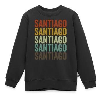 Santiago Chili Rétro Vintage - Sweat Premium enfant bio - noir - Devant - AI Model Kid Female (0cm)