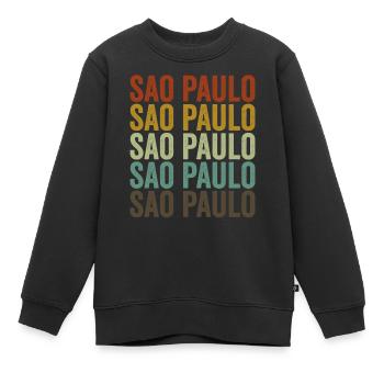 Sao Paulo Brésil Rétro Vintage - Sweat Premium enfant bio - noir - Devant - AI Model Kid Female (0cm)