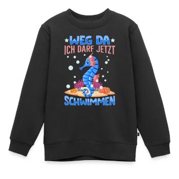 Seepferdchen bestanden - Kinder Premium Organic Sweatshirt - Schwarz - Vorne - AI Model Kid Female (0cm)