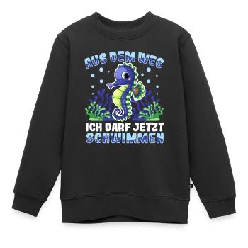 Seepferdchen bestanden - Kinder Premium Organic Sweatshirt - Schwarz - Vorne - AI Model Kid Female (0cm)