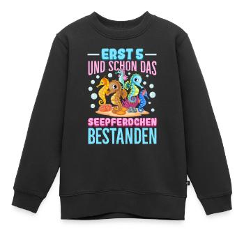 Seepferdchen bestanden - Kinder Premium Organic Sweatshirt - Schwarz - Vorne - AI Model Kid Female (0cm)
