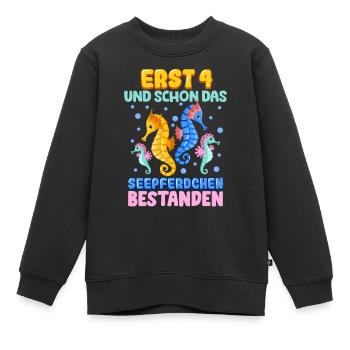 Seepferdchen bestanden - Kinder Premium Organic Sweatshirt - Schwarz - Vorne - AI Model Kid Female (0cm)