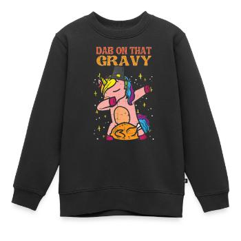Tupfen Sie die Soße auf - Kinder Premium Organic Sweatshirt - Schwarz - Vorne - AI Model Kid Female (0cm)