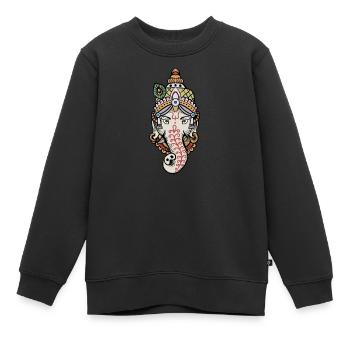 Ganesha I Hindouisme Bouddhisme Motif pour - Sweat Premium enfant bio - noir - Devant - AI Model Kid Female (0cm)