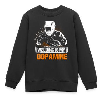 Le soudage est mon plus drôle de dopamine - Sweat Premium enfant bio - noir - Devant - AI Model Kid Female (0cm)