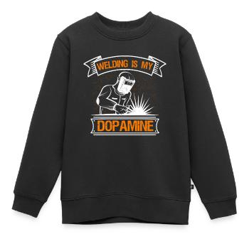 La soudure est mon drôle de forgeron dopaminergique - Sweat Premium enfant bio - noir - Devant - AI Model Kid Female (0cm)