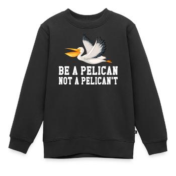 Pelikan Pelikane Vögel Wasservogel - Kinder Premium Organic Sweatshirt - Schwarz - Vorne - AI Model Kid Female (0cm)