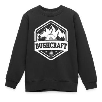 Bushcraft Survival Outdoor Wilderness Faune - Sweat Premium enfant bio - noir - Devant - AI Model Kid Female (0cm)