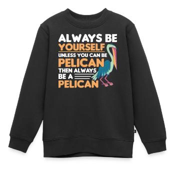 Pelikan Pelikane Vögel Wasservogel - Kinder Premium Organic Sweatshirt - Schwarz - Vorne - AI Model Kid Female (0cm)