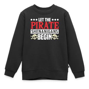 Corsaire de partie de crâne de pirate enfants - Sweat Premium enfant bio - noir - Devant - AI Model Kid Female (0cm)
