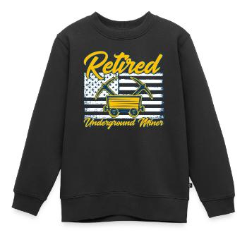 Mines Mineurs de charbon Mineurs souterrains - Sweat Premium enfant bio - noir - Devant - AI Model Kid Female (0cm)