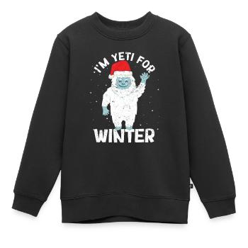 Je suis Yeti pour la neige blanche de Noël d’hiver - Sweat Premium enfant bio - noir - Devant - AI Model Kid Female (0cm)