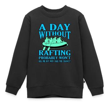 Rafting - Sweat Premium enfant bio - noir - Devant - AI Model Kid Female (0cm)