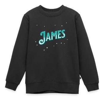 James Namen personalisiert - Kinder Premium Organic Sweatshirt - Schwarz - Vorne - AI Model Kid Female (0cm)