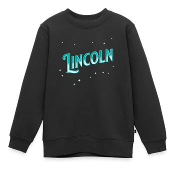 Lincoln Namen personalisiert - Kinder Premium Organic Sweatshirt - Schwarz - Vorne - AI Model Kid Female (0cm)