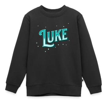 Luke Namen personalisiert - Kinder Premium Organic Sweatshirt - Schwarz - Vorne - AI Model Kid Female (0cm)