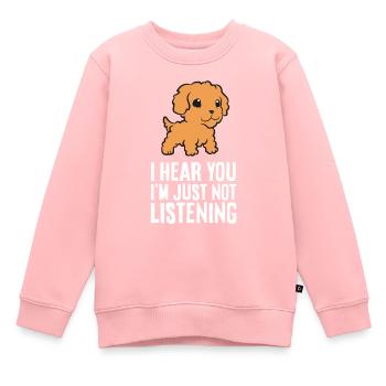 Cavapoo je t’entends, je n’écoute tout simplement pas - Sweat Premium enfant bio - rose - Devant - AI Model Kid Female (0cm)