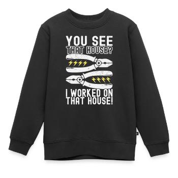 Electrician Electronics Technician - Kids Premium Organic Sweatshirt - black - Front - AI Model Kid Female (0cm)