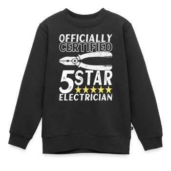 Electrician Electronics Technician - Kids Premium Organic Sweatshirt - black - Front - AI Model Kid Female (0cm)