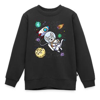 Chinchilla dans l’espace Planète Rongeur Animal - Sweat Premium enfant bio - noir - Devant - AI Model Kid Female (0cm)